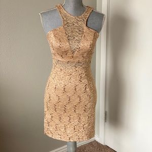 Champagne gold cocktail dress
